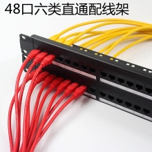 24口48口直通配线架语音电话免打直插配线架超五类六类网络配线架
