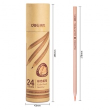 得力（deli）6552 原木油性三角杆 彩色铅笔 24色
