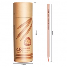 得力（deli）6554 原木油性三角杆 彩色铅笔 48色