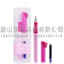 得力（deli）A907矫姿钢笔（盒）可擦纯蓝 粉壳