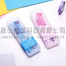 得力（deli）A907矫姿钢笔（盒）可擦纯蓝 粉壳