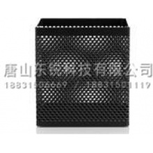 得力（deli）908金属网纹方形笔筒