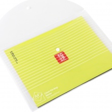 得力5502透明按扭文件袋A4档案袋
