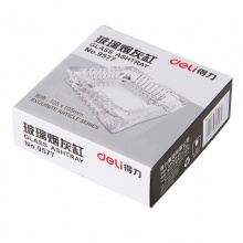 得力9577玻璃烟灰缸加厚透明小号烟灰缸方形简洁大方10.5*10.5cm