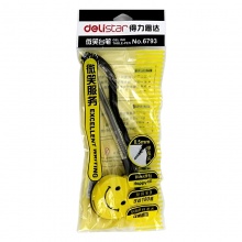 得力 6793 可粘式中性笔 微笑图案台笔 0.5mm 水笔 