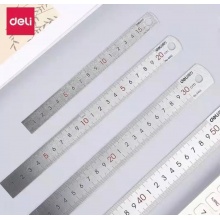 得力8463钢直尺30CM(银色）
